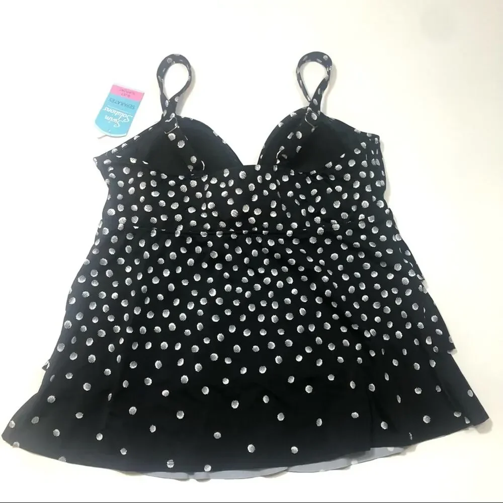 Swim Solution Polka Dot Tiered Tankini Swim top